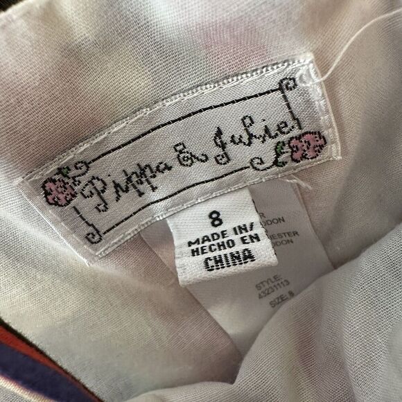 Girls PIPPA & JULIE~Colorful STRIPED SUN DRESS~size 8 Dressy Multi-Color Tiered - Picture 4 of 4